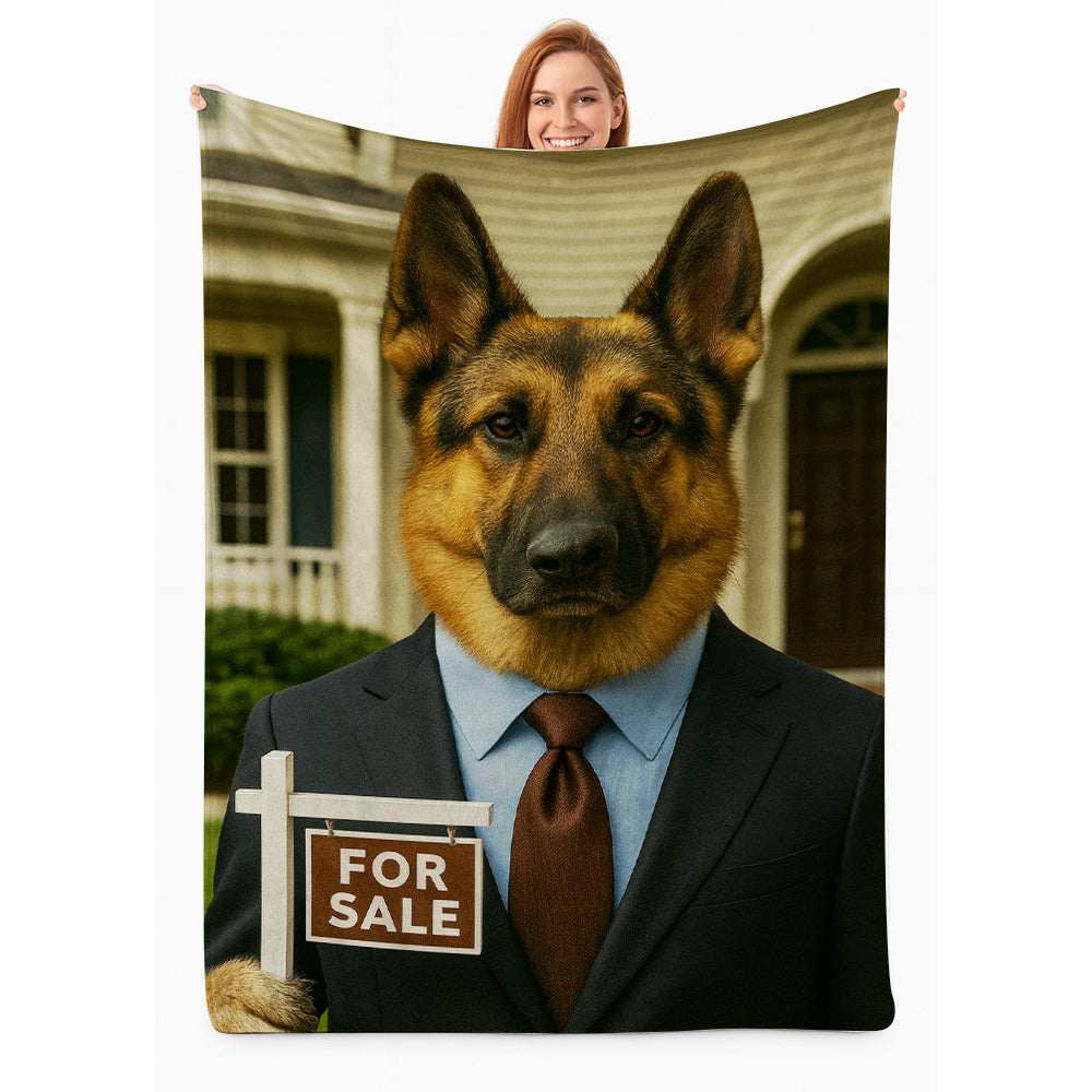 Custom Photo Realtor Dog BlanketGift For Dog Lovers