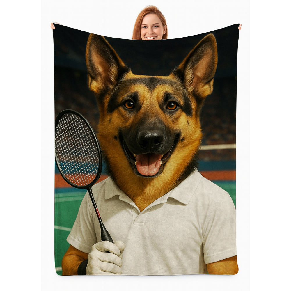Custom Photo Badminton Dog BlanketGift For Dog Lovers