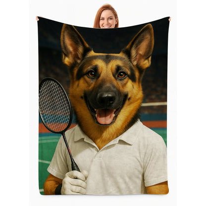 Custom Photo Badminton Dog BlanketGift For Dog Lovers