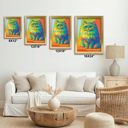 Custom Photo Pop Art Canvas Framed Wall Art Gift For Cat Lovers