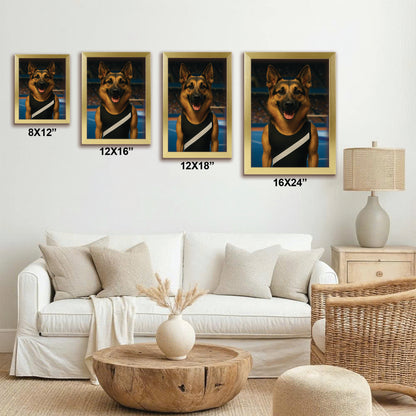 Custom Photo Gymnast Dog Canvas Framed Wall Art Gift For Dog Lovers