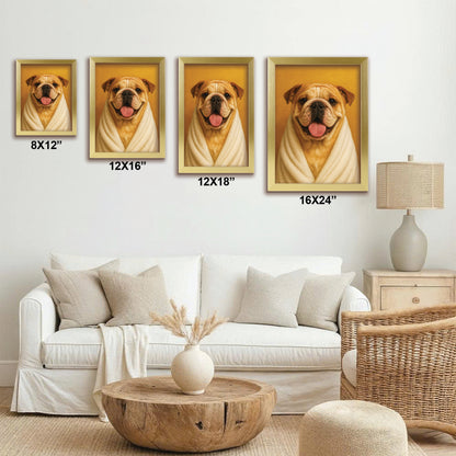 Custom Photo Dog Bathroom Style 30 Canvas Framed Wall Art Gift For Dog Lovers