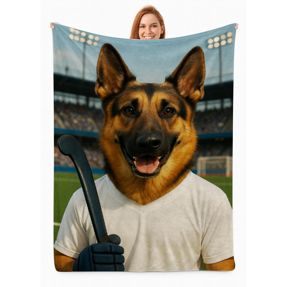 Custom Photo Field Hockey Dog BlanketGift For Dog Lovers