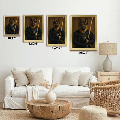 Custom Photo Kendo Dog Canvas Framed Wall Art Gift For Dog Lovers