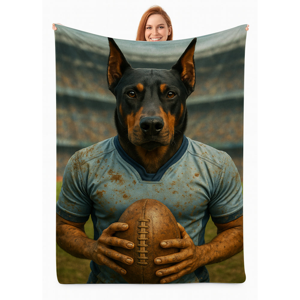 Custom Photo Rugby Dog BlanketGift For Dog Lovers