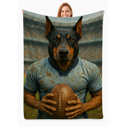 Custom Photo Rugby Dog BlanketGift For Dog Lovers