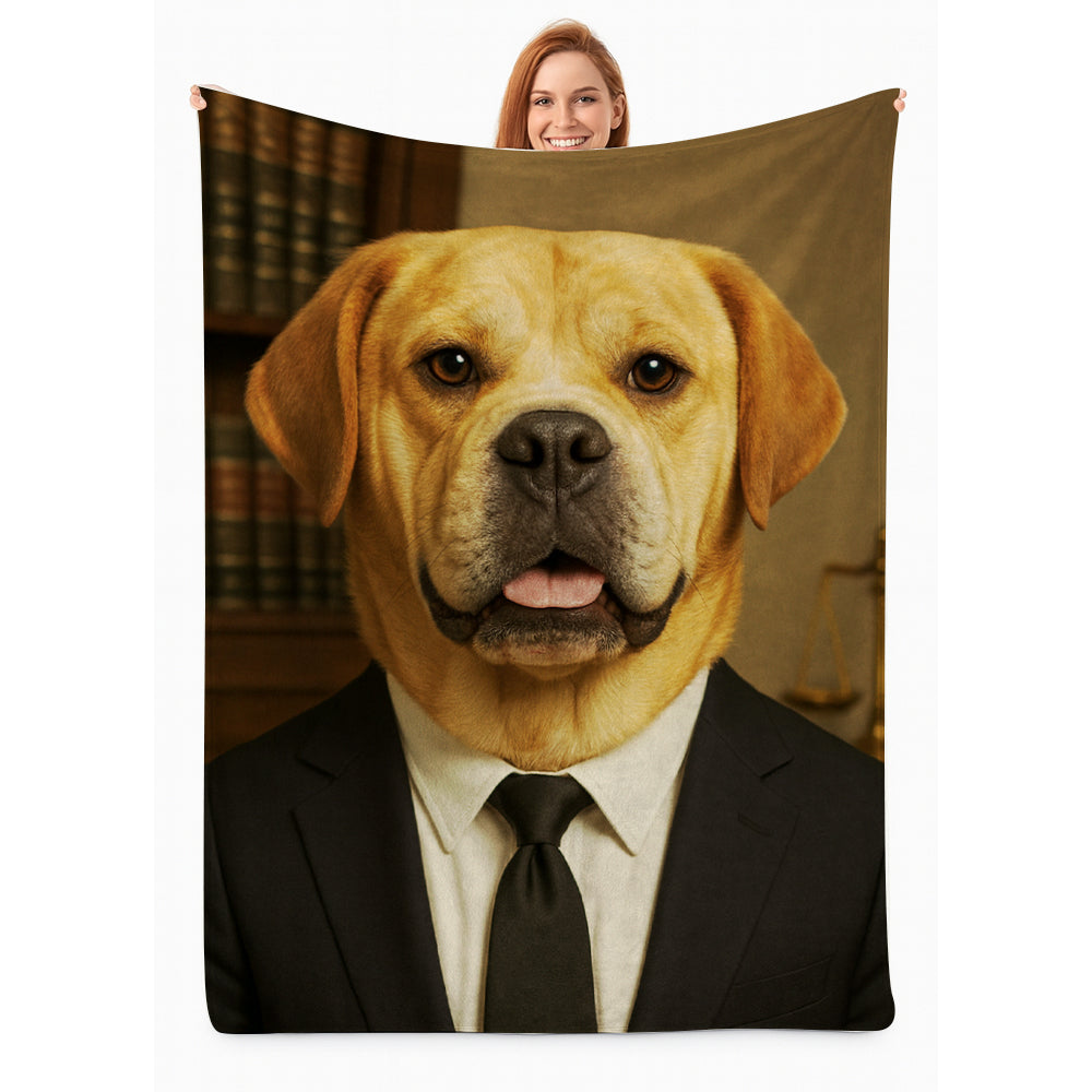 Custom Photo Lawyer Dog BlanketGift For Dog Lovers