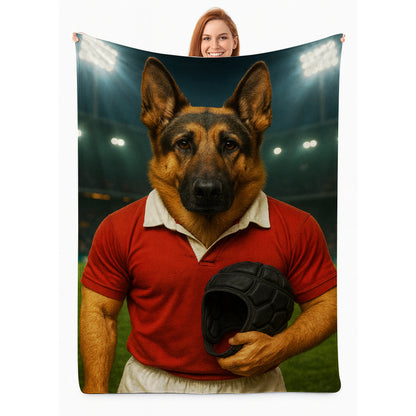 Custom Photo Rugby Player 2 Dog BlanketGift For Dog Lovers