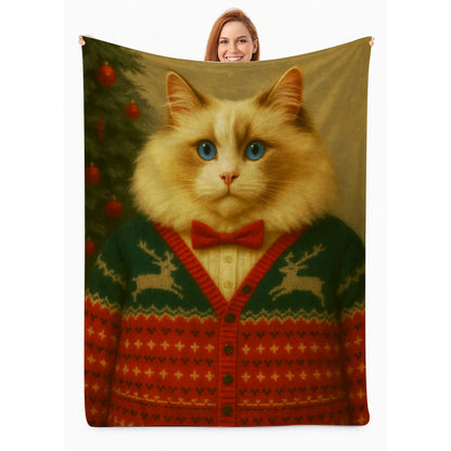 Custom Photo Christmas Dog Blanket Gift For Dog Lovers