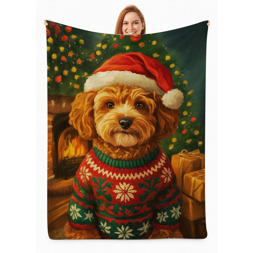 Custom Photo Dog Christmas Oufittfit Blanket Gift For Dog Lover