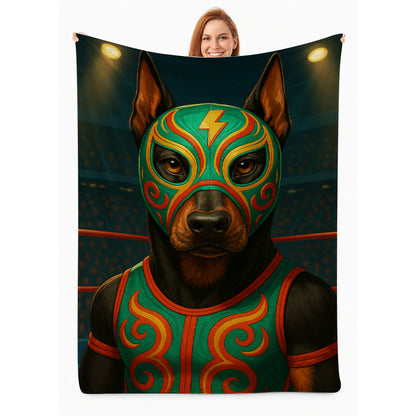 Custom Photo Lucha Libre Wrestler Mask Dog BlanketGift For Dog Lovers