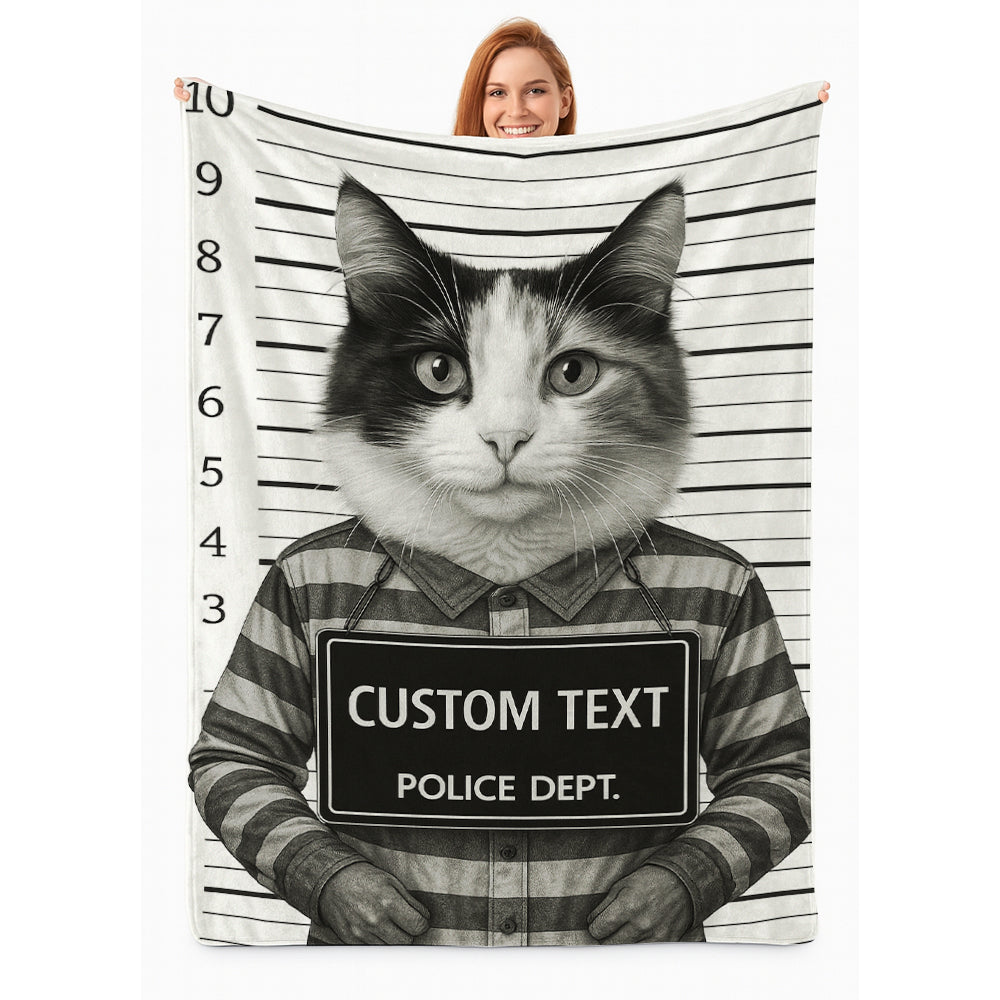Custom Photo Cat Wanted By Pawlice Blanket _ Gifts For Cat Lovers