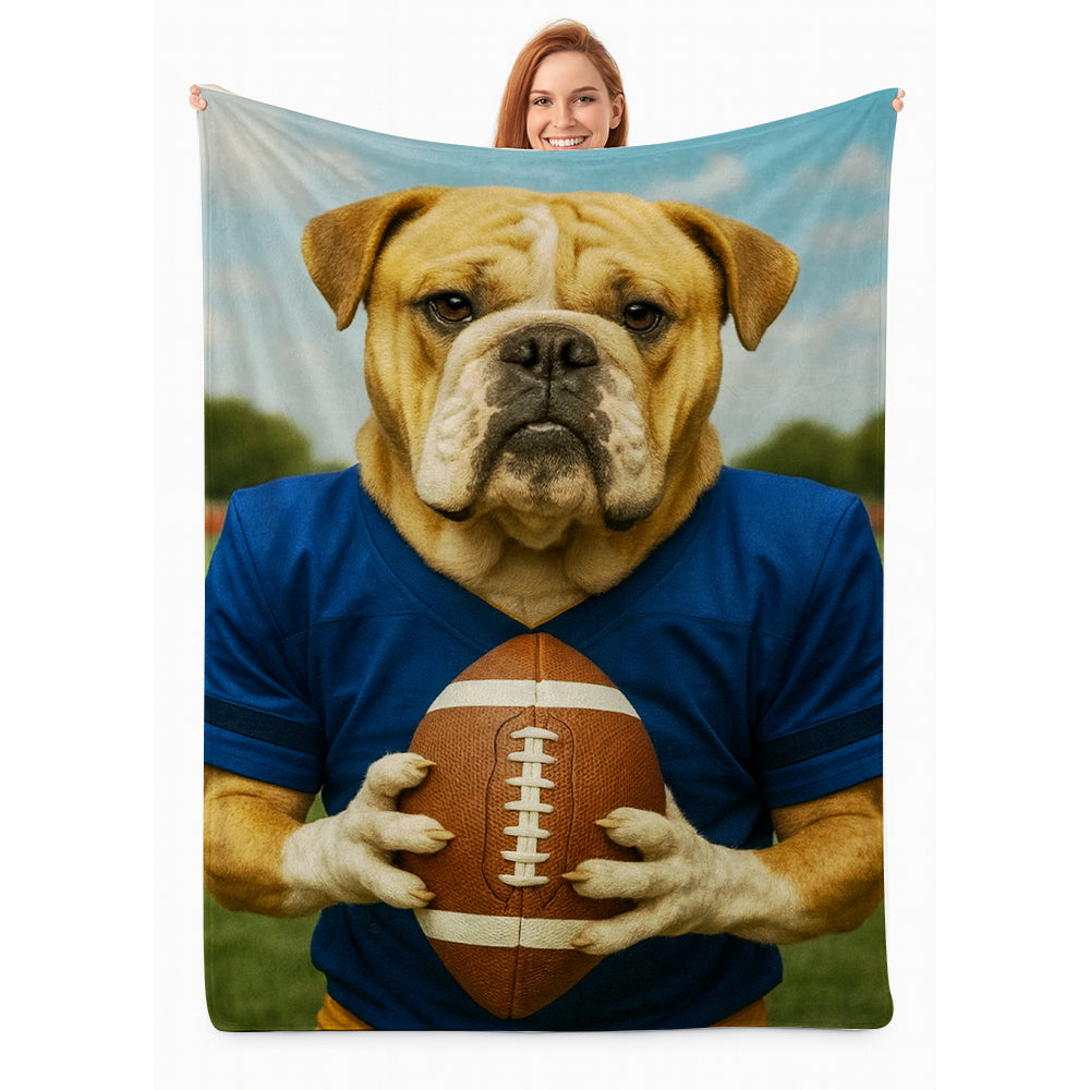 Custom Photo Football Player Dog BlanketGift For Dog Lovers