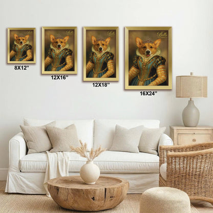 Custom Photo Sapphire Queen Dog Canvas Framed Wall Art Gift For Dog Lovers