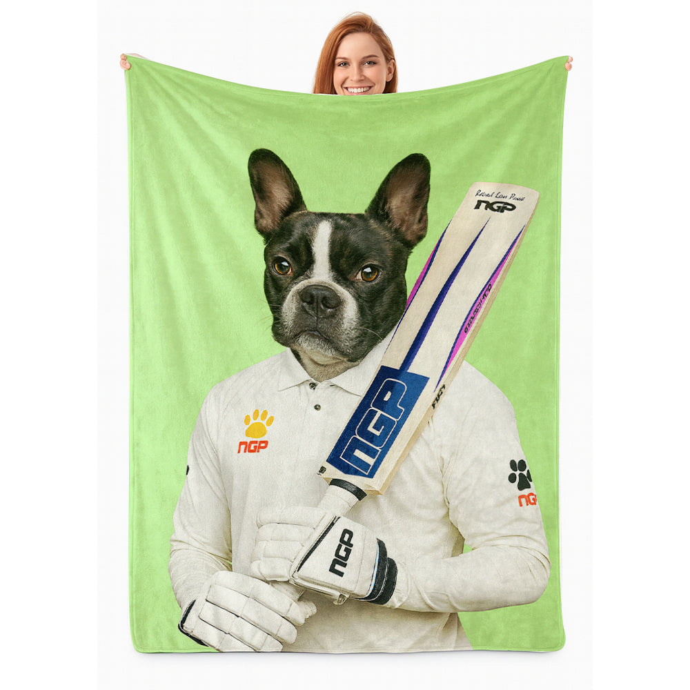 Custom Photo Cricketer Dog BlanketGift For Dog Lovers