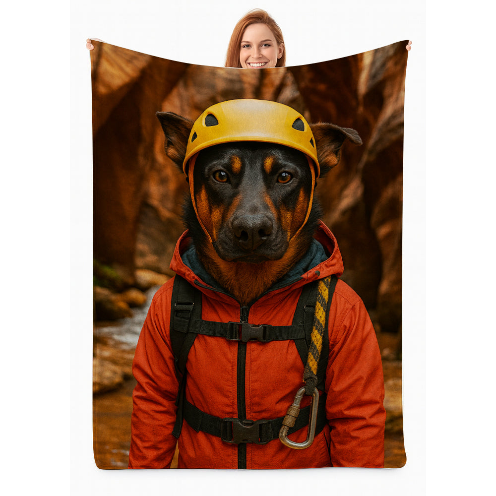 Custom Photo Canyoneering Slot Canyon Adventure Dog BlanketGift For Dog Lovers
