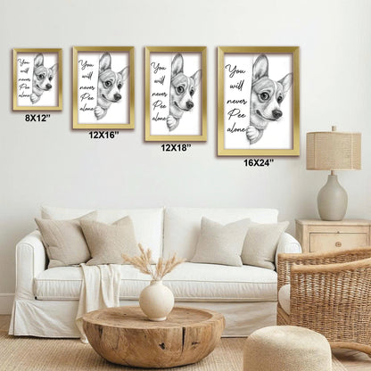 Custom Photo Dog Breed Bathroom Canvas Framed Wall Art Gift For Dog Lovers