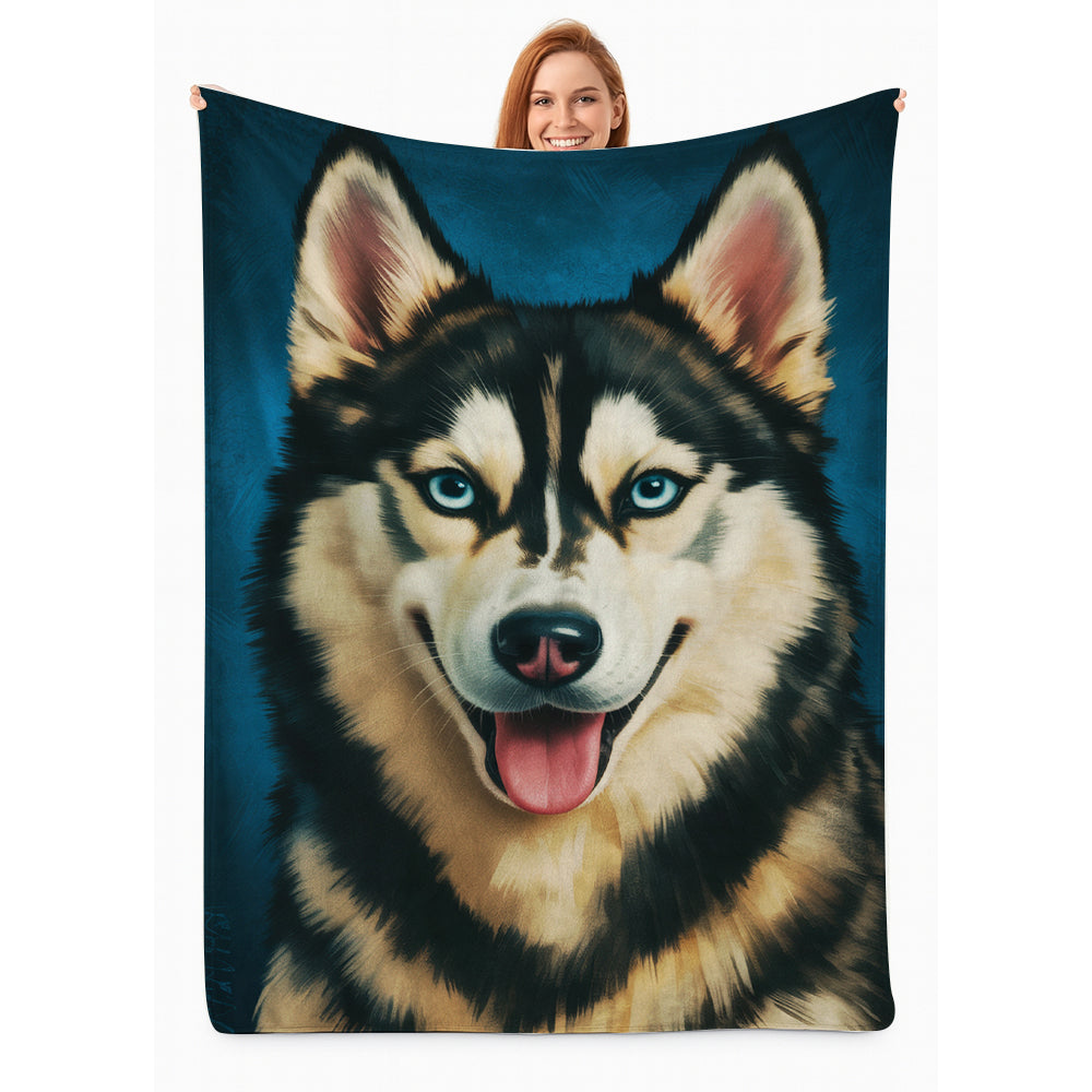 Custom Dog Deep Blue Blanket For Dog Lover