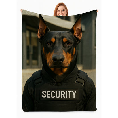 Custom Photo Security Guard Dog BlanketGift For Dog Lovers