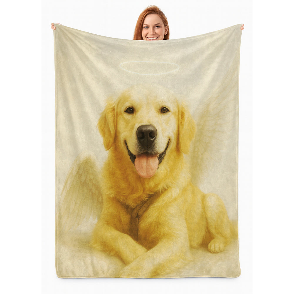 Custom Photo Dog Angel In Heaven Blanket Gift For Dog Lover