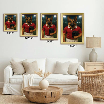 Custom Photo Rugby Player 2 Dog Canvas Framed Wall Art Gift For Dog Lovers