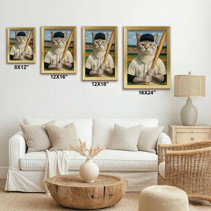Custom Photo Baseball Player Cat Gift For Cat Lovers