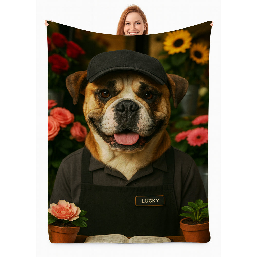 Custom Photo Flower Shop Florist Dog BlanketGift For Dog Lovers