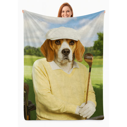Custom Photo Golfer Dog BlanketGift For Dog Lovers