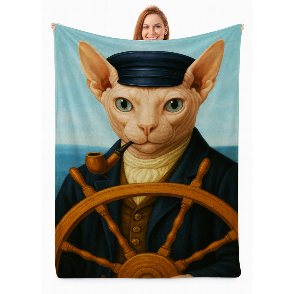 Custom Photo Sailor Cat Blanket Gift For Cat Lovers
