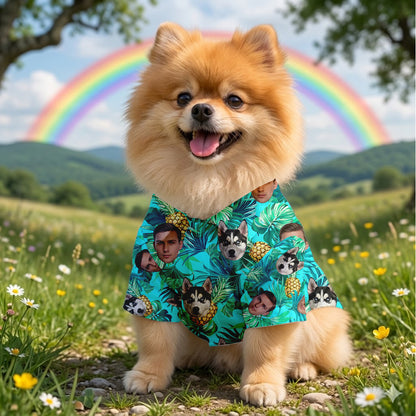 Personalized Pet Hawaiian Shirt, Custom Dog Vacation Shirt, Tropical Family Matching Outfit THUC99