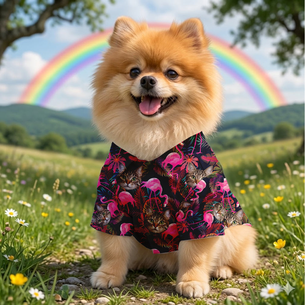 Custom Photo Cat Hawaiian Shirt, Personalized Pet Aloha Shirt, Family Matching Summer Outfit THUC99