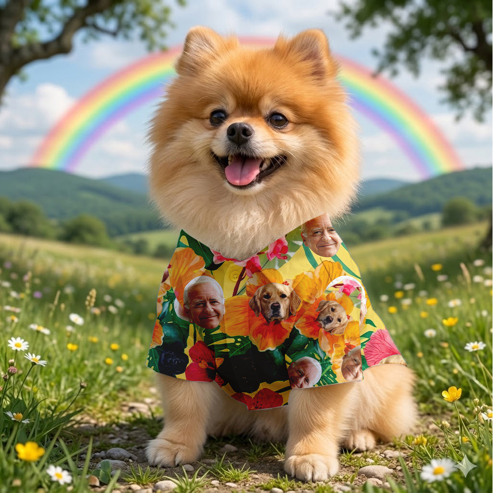 Custom Photo Dog Tropical Shirt, Personalized Hawaiian Shirt, Dog Lover Vacation Gift THUC99