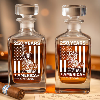 Personalized 250 Years America Whiskey Decanter Set 1776–2026 THUC99
