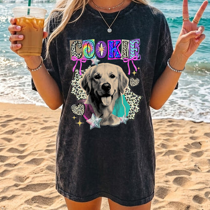 Personalized Photo Dog Unisex T-Shirt, Custom Pet Wash Shirt, Dog Face Tee Gift THUC99