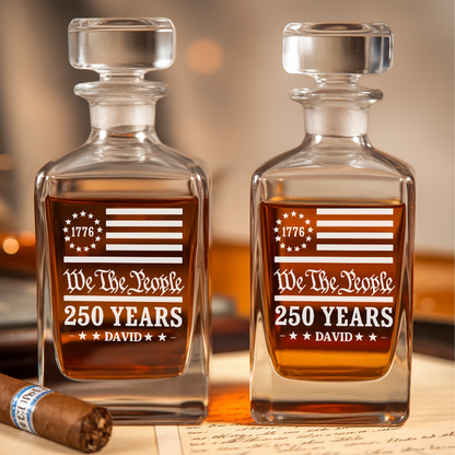 We The People USA 250th Engraved Whiskey Decanter Set, 4th July Gift THUC99