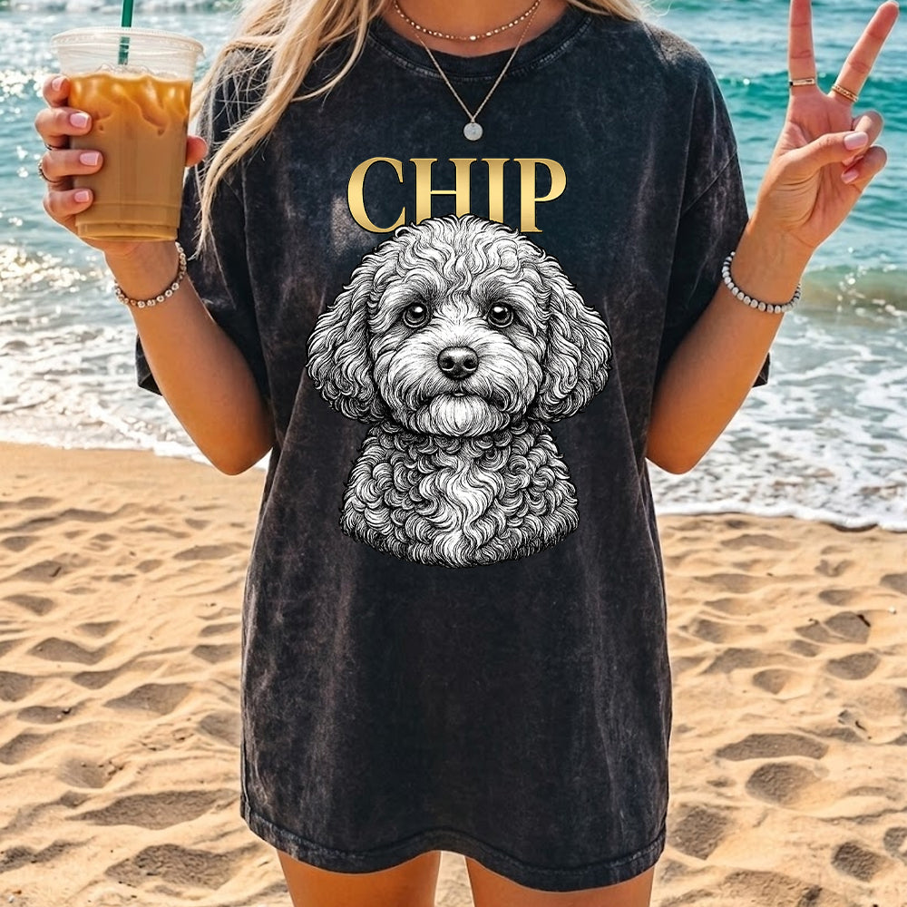 Custom Photo Dog Unisex Wash T-Shirt, Personalized Pet Lover Gift THUC99
