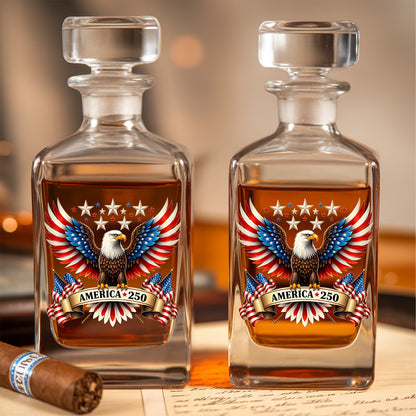 Personalized 250 Years USA Whiskey Decanter Set, Patriotic Gift THUC99