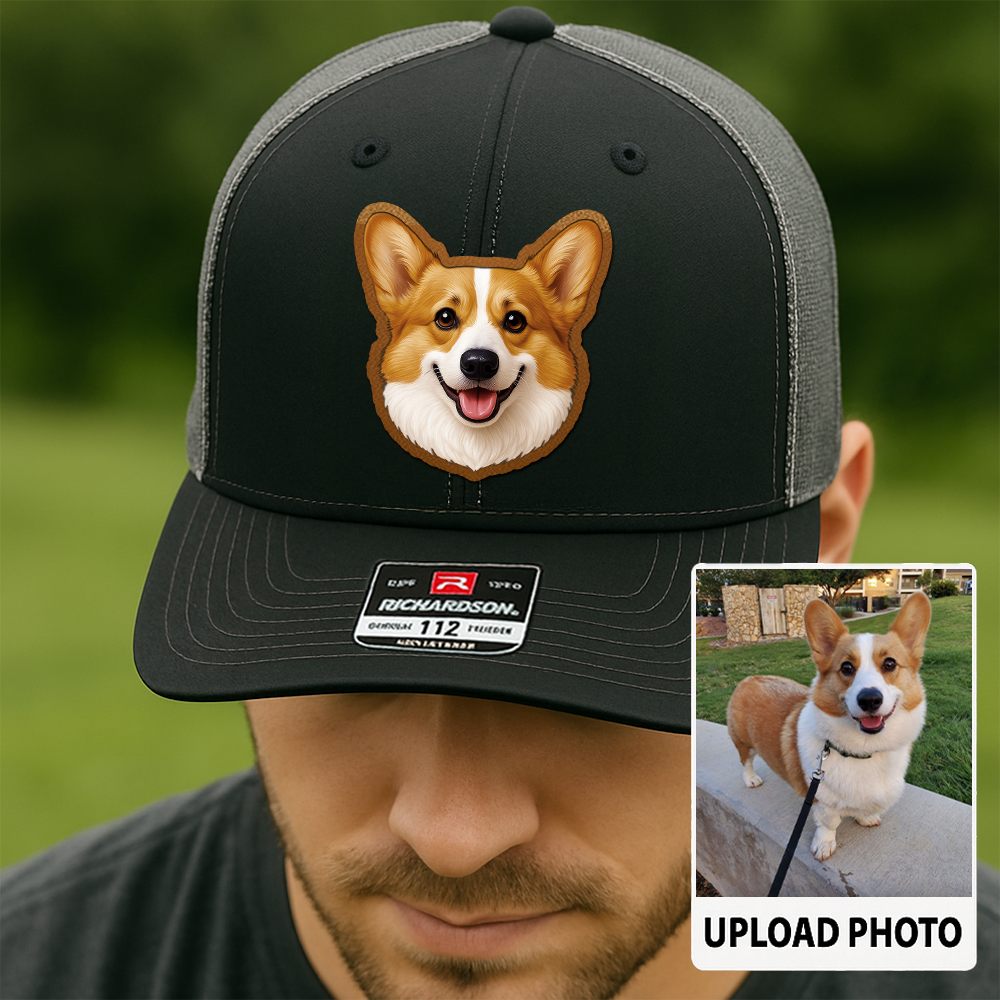 Custom Pet Printed Leather Hat – Unique Trucker Cap with Your Pet's Picture – Personalized Dog Gift TH996