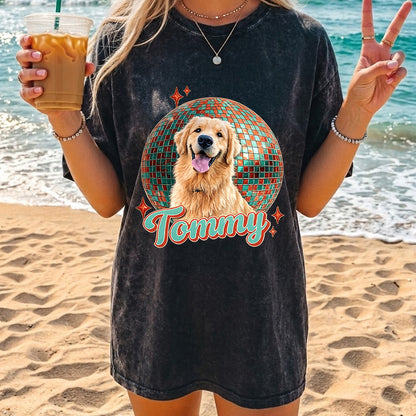 Custom Pet Photo T-Shirt, Dog Lover Unisex Wash Shirt THUC99