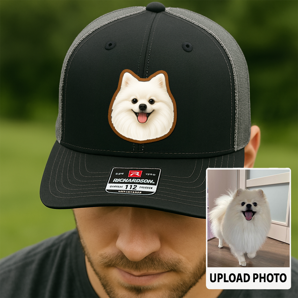 Custom Pet Printed Leather Hat – Unique Trucker Cap with Your Pet's Picture – Personalized Dog Gift TH995