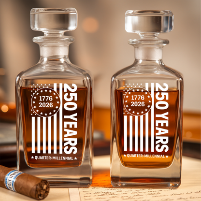 Personalized USA 250th Anniversary Whiskey Decanter Set 1776–2026 THUC99