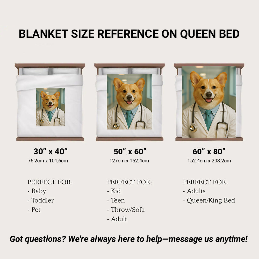 Custom Photo Doctor Dog BlanketGift For Dog Lovers