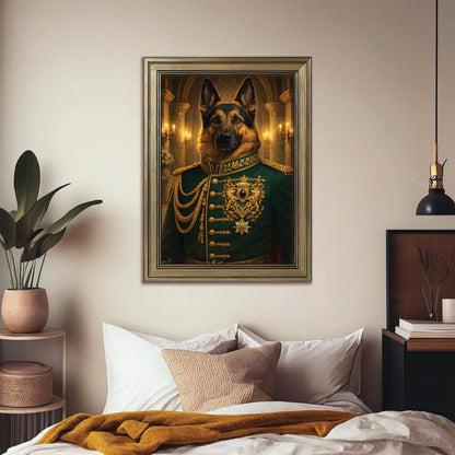Custom Photo Dog Royal Style 11 Canvas Framed Wall Art Gift For Dog Lovers