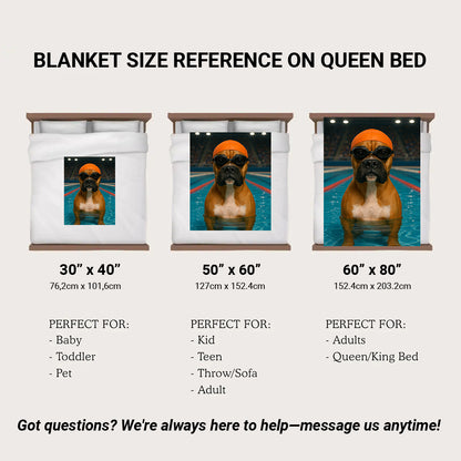 Custom Photo Swimmer  2 Dog BlanketGift For Dog Lovers