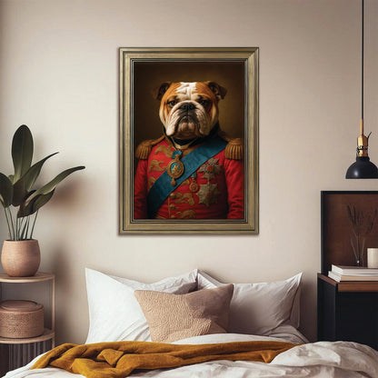 Custom Photo Royal Dog Canvas Framed Wall Art Gift For Dog Lover