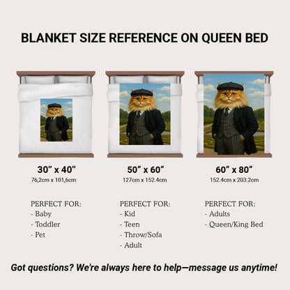 Custom Photo Pawky Blinder Cat Blanket