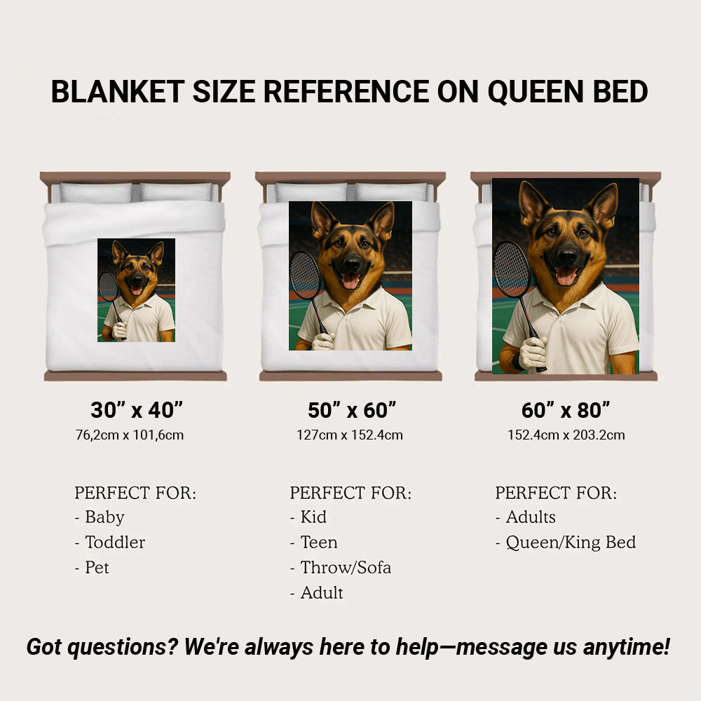 Custom Photo Badminton Dog BlanketGift For Dog Lovers