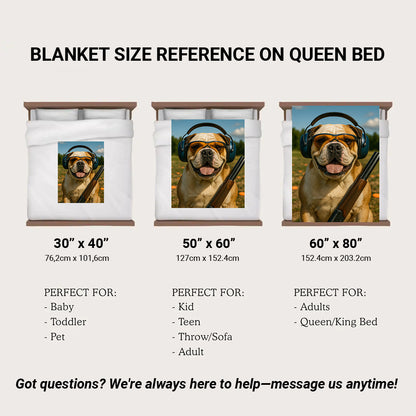 Custom Photo Clay Shooter Dog BlanketGift For Dog Lovers