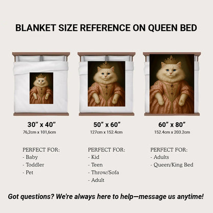 Custom Cat Queen Royal Blanket