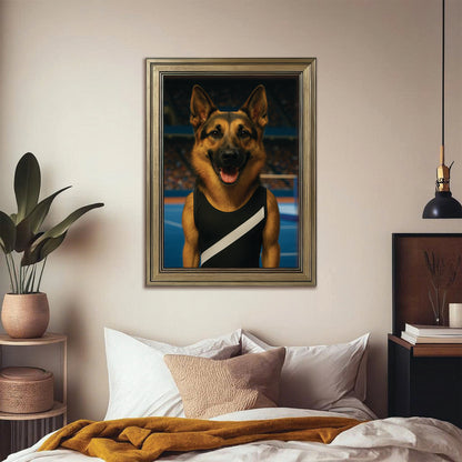 Custom Photo Gymnast Dog Canvas Framed Wall Art Gift For Dog Lovers
